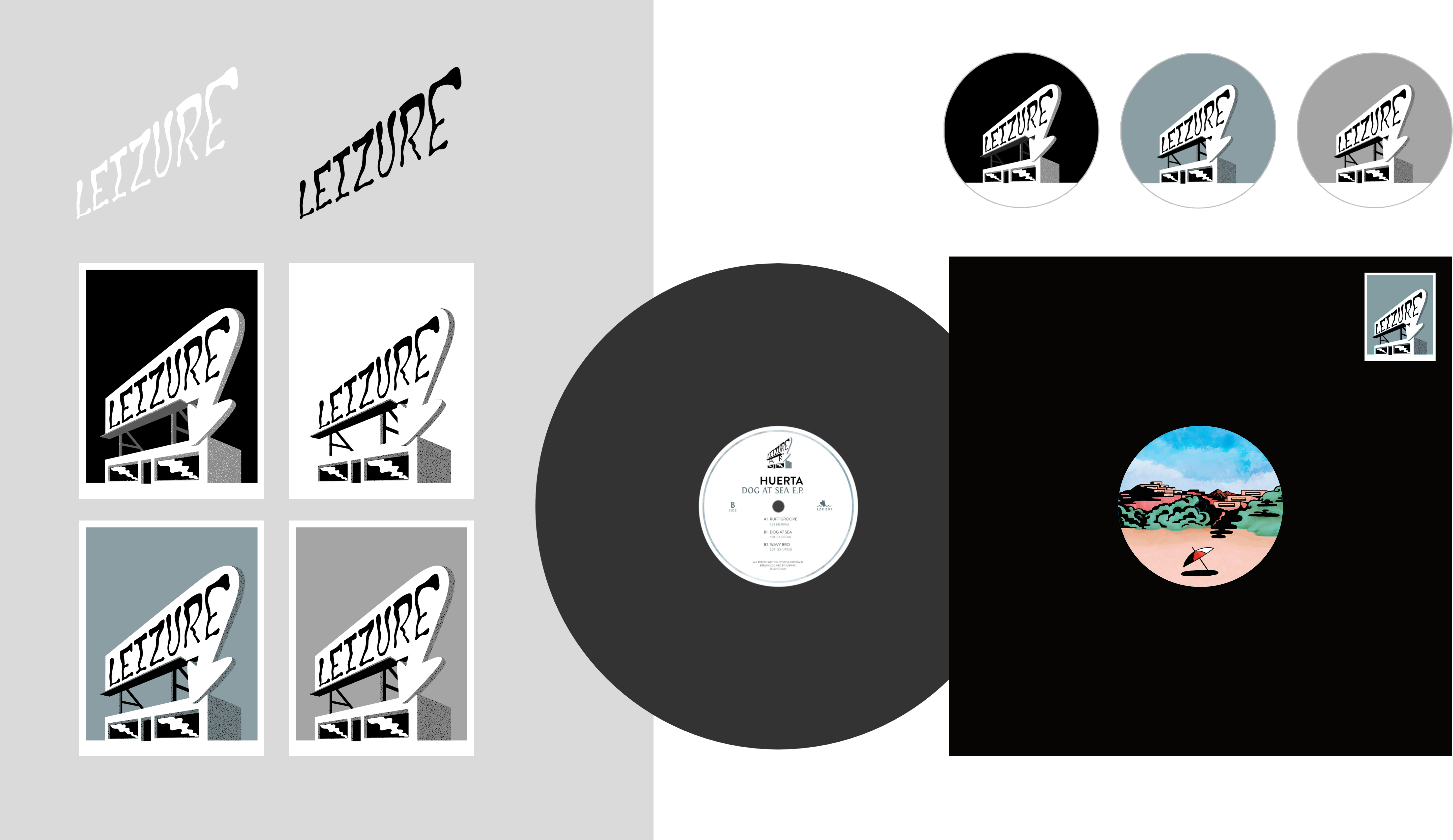 Logo and record artwork - Leizure Records