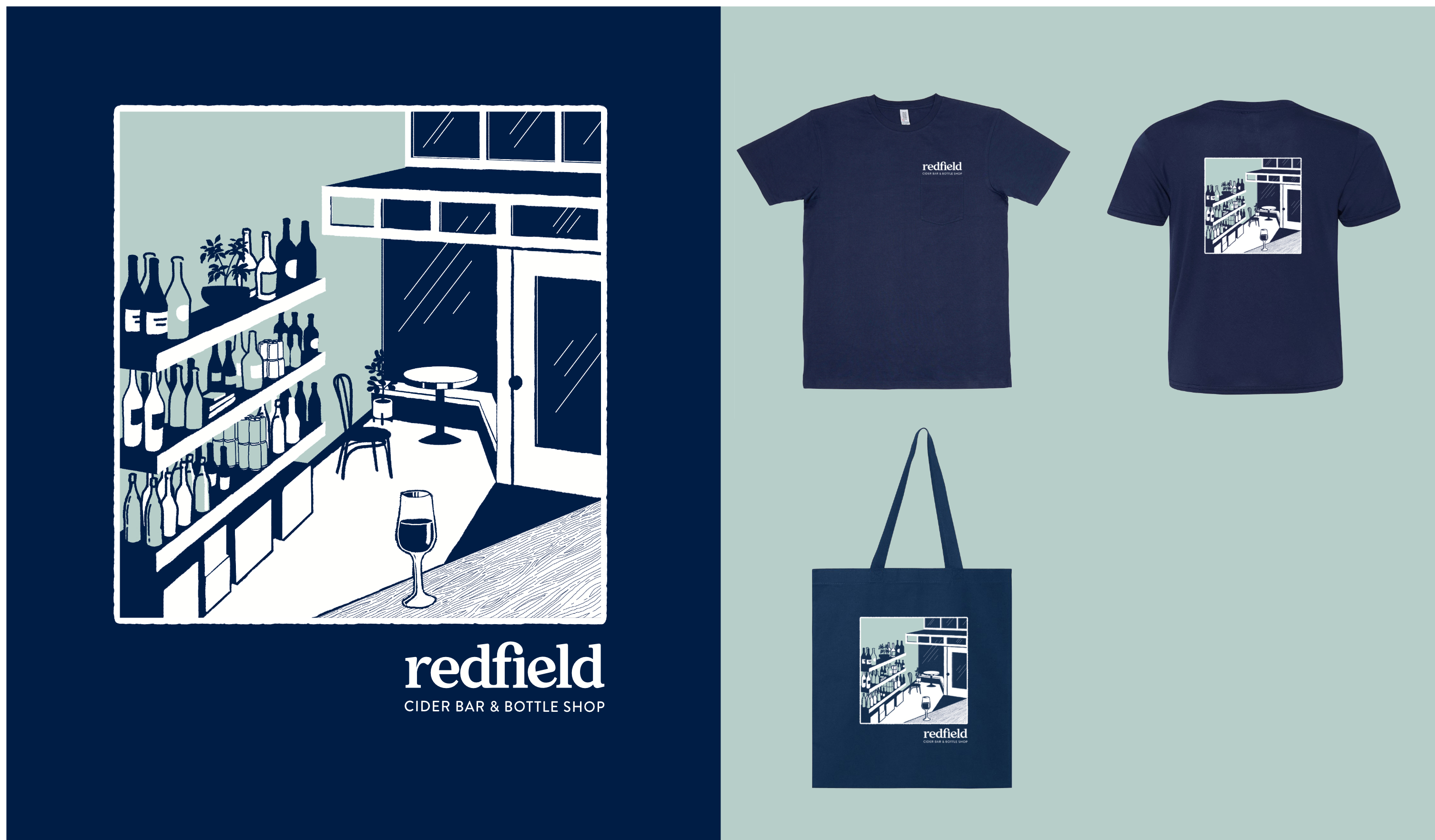 Illustration for Redfield shirts and tote