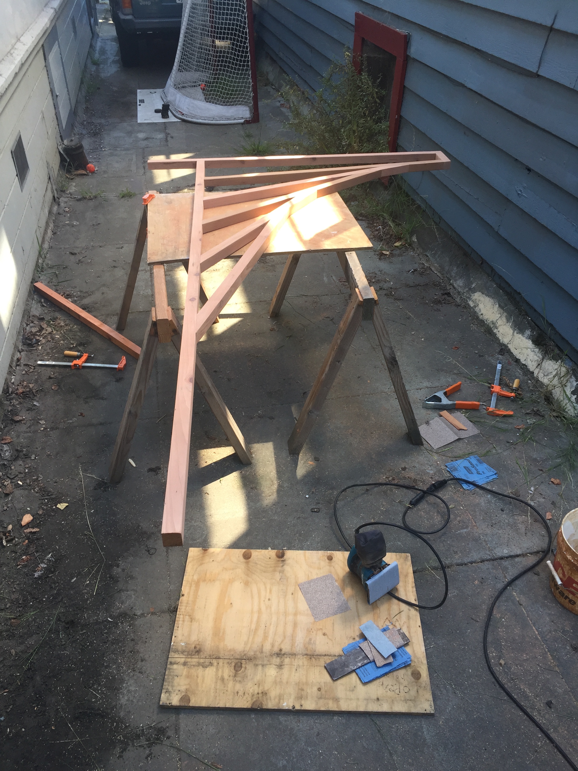 sanding the arbor from a different angle